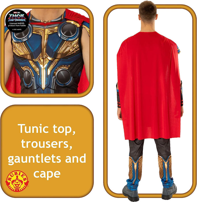 Rubies Official Marvel Thor Love and Thunder Movie, Thor Deluxe Mens Costume, Adult Fancy Dress