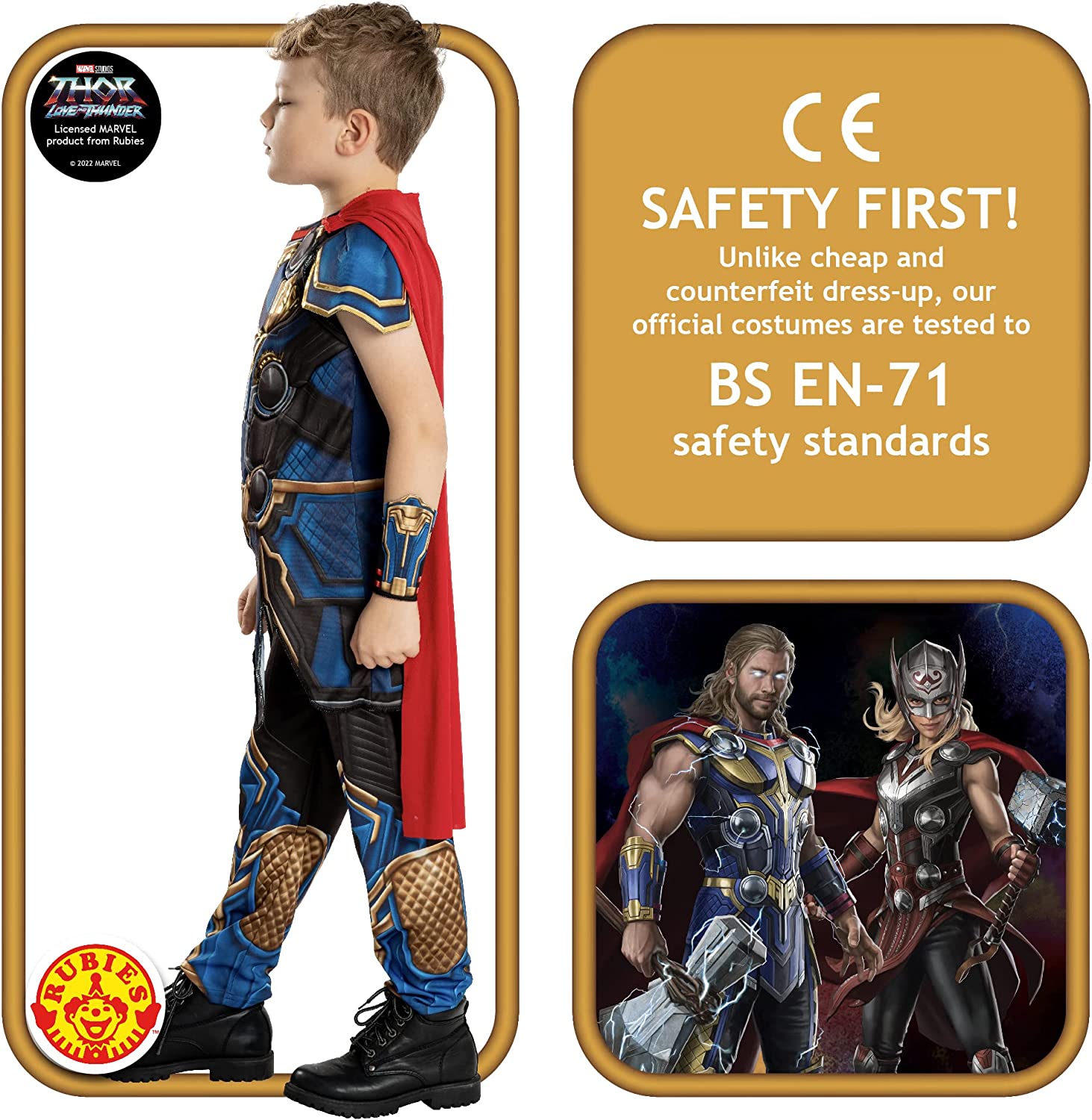 Rubies Official Marvel Thor: Love and Thunder Thor Deluxe Child Costume, Kids Fancy Dress