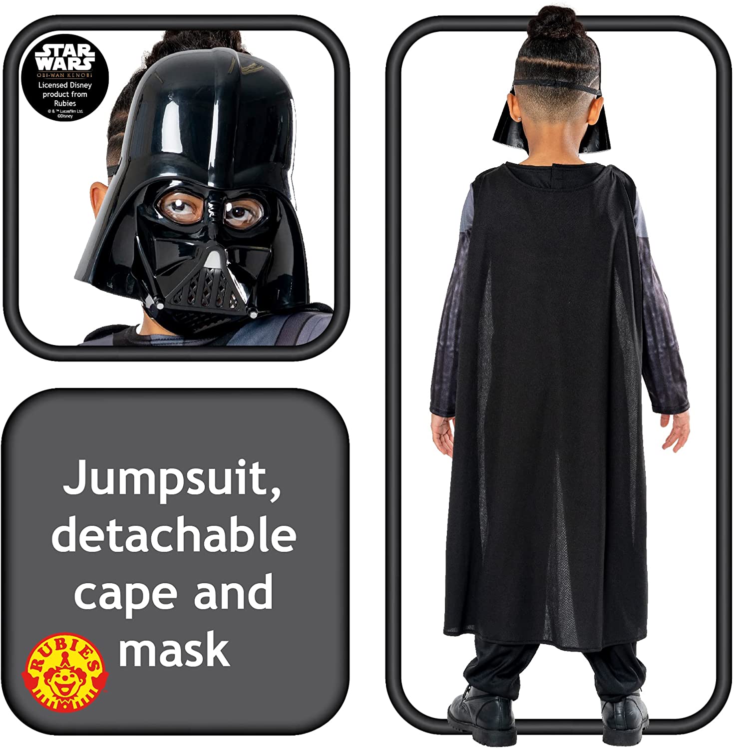 Rubie's Official Star Wars Obi Wan Kenobi Series - Darth Vader Kenobi Classic Child Costume, Kids Fancy Dress