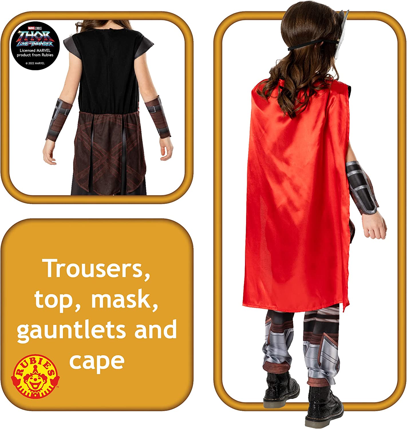 Rubies Official Marvel Thor: Love and Thunder Mighty Thor Deluxe Child Costume, Kids Fancy Dress