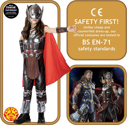 Rubies Official Marvel Thor: Love and Thunder Mighty Thor Deluxe Child Costume, Kids Fancy Dress