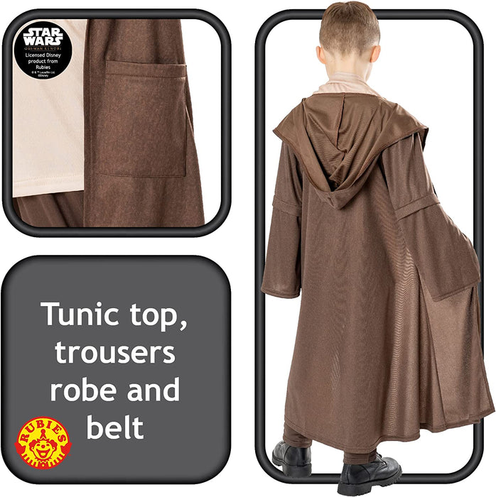 Rubies Official Star Wars Obi Wan Kenobi Series - Obi Wan Kenobi Deluxe Child Costume, Kids Fancy Dress
