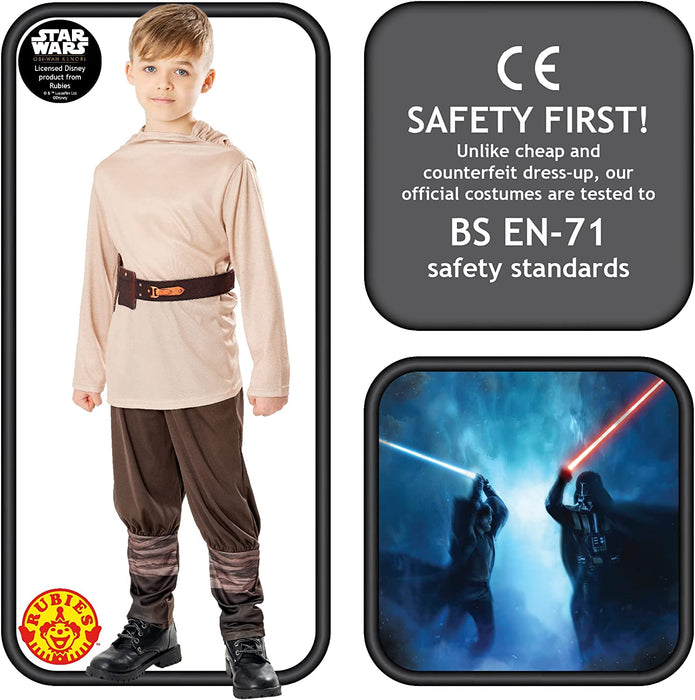 Rubies Official Star Wars Obi Wan Kenobi Series - Obi Wan Kenobi Deluxe Child Costume, Kids Fancy Dress