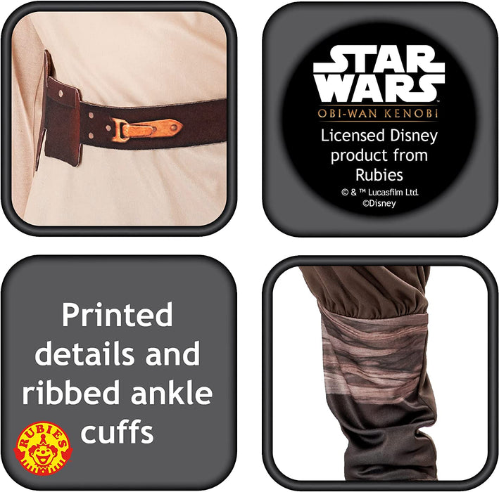 Rubies Official Star Wars Obi Wan Kenobi Series - Obi Wan Kenobi Deluxe Child Costume, Kids Fancy Dress