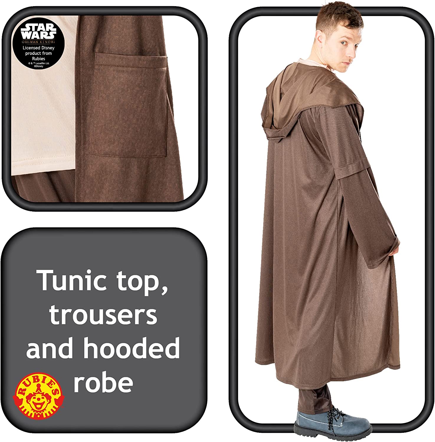 Rubie's Official Star Wars Obi Wan Kenobi Series - Obi Wan Kenobi Costume, Adult Fancy Dress Halloween
