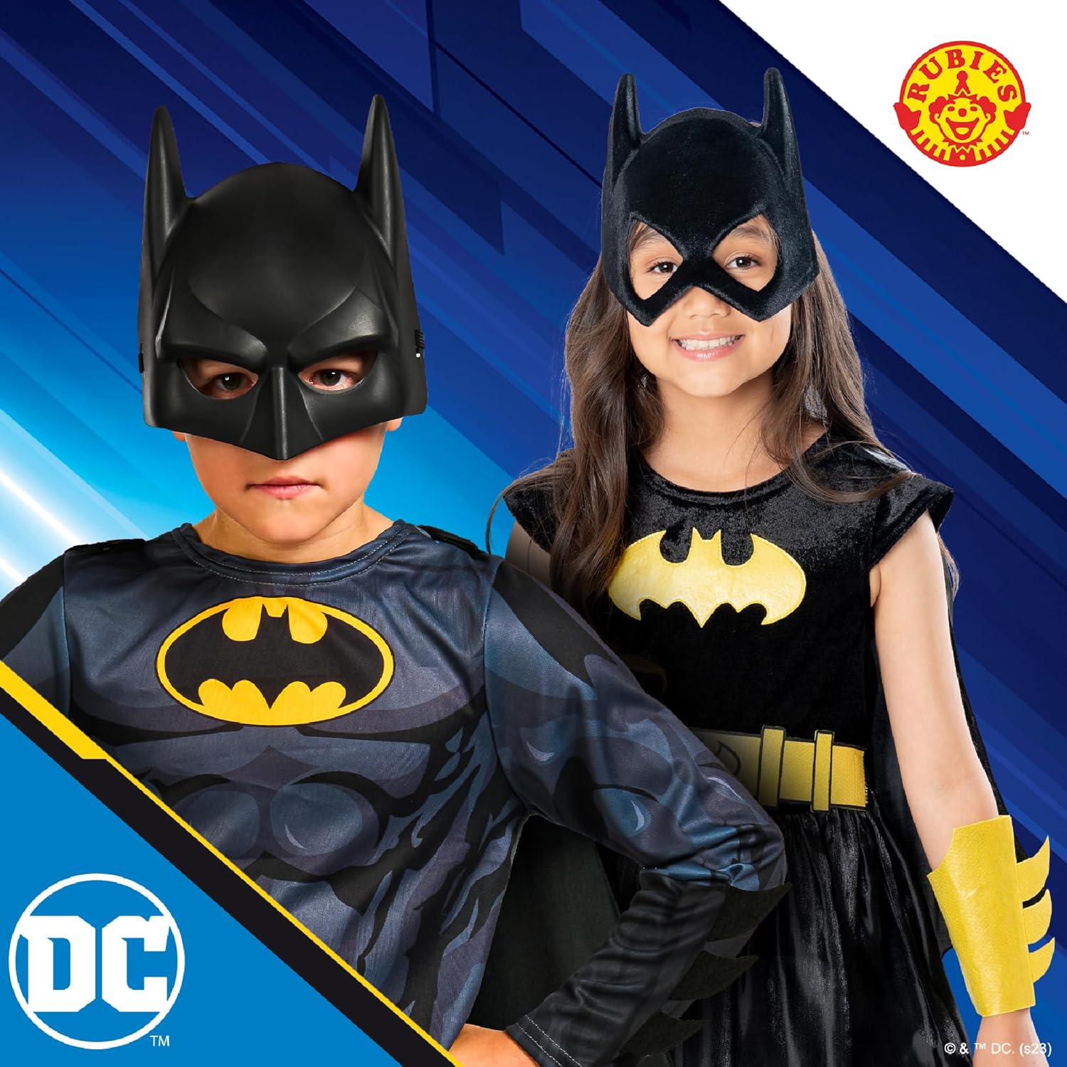 Rubies Official DC Batman Childs Costume, Kids Superhero Fancy Dress Halloween