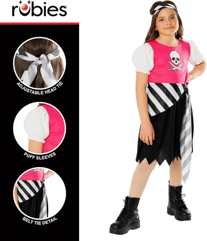 Bristol Novelty Pirate Girl Halloween Costume, Childrens