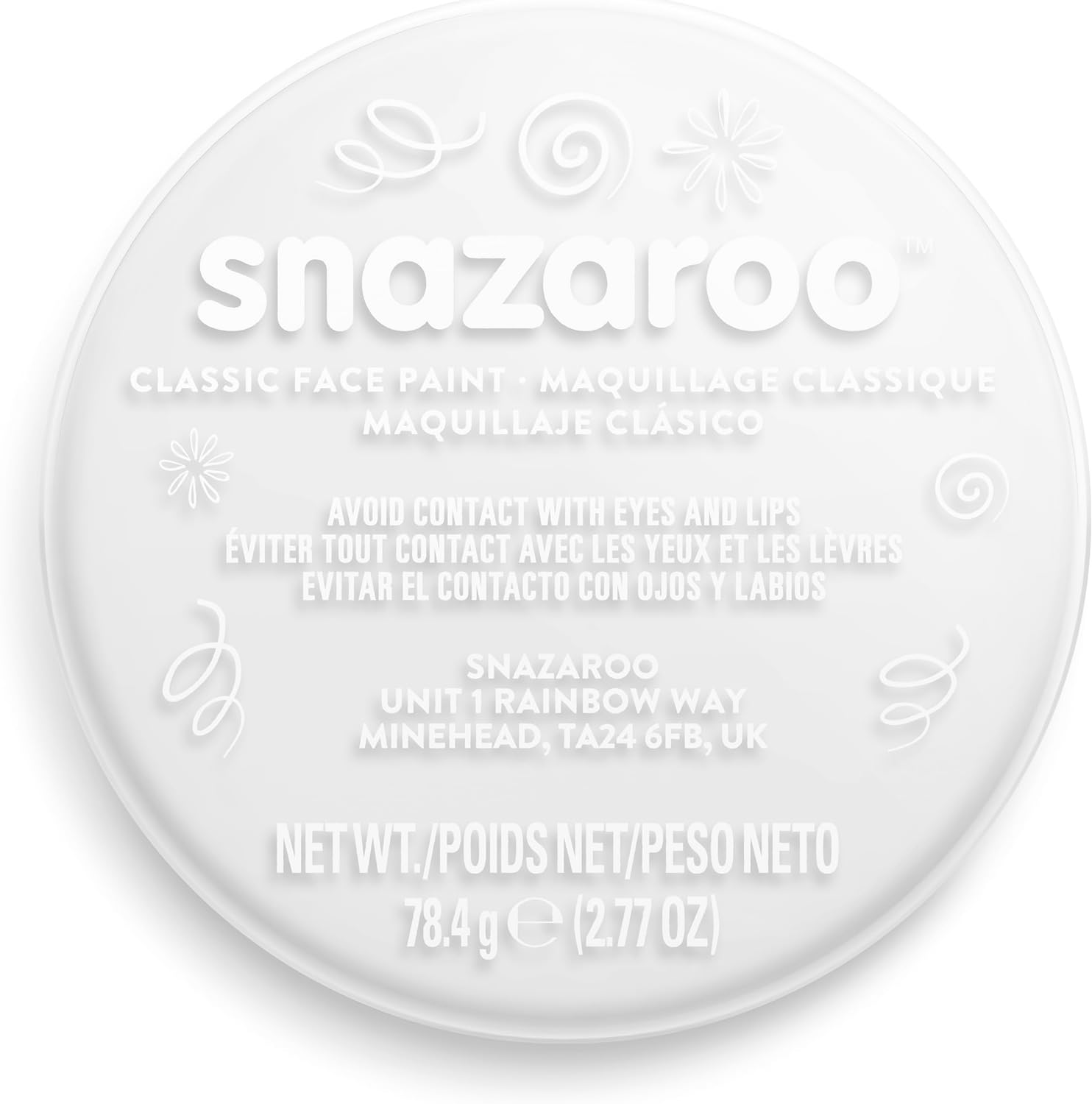 Snazaroo Classic Face and Body Paint for Kids and Adults, White Colour, Water Based, Easily Washable, Non-Toxic, Makeup, Body Painting for Parties, for Ages 3+