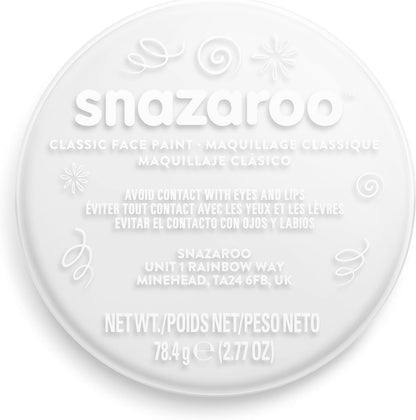 Snazaroo Classic Face and Body Paint for Kids and Adults, White Colour, Water Based, Easily Washable, Non-Toxic, Makeup, Body Painting for Parties, for Ages 3+