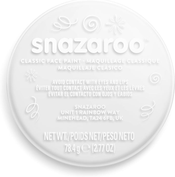 Snazaroo Classic Face and Body Paint for Kids and Adults, White Colour, Water Based, Easily Washable, Non-Toxic, Makeup, Body Painting for Parties, for Ages 3+