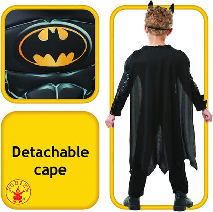 Rubie's Official Batman Black Deluxe Child's Costume, Superhero Fancy Dress