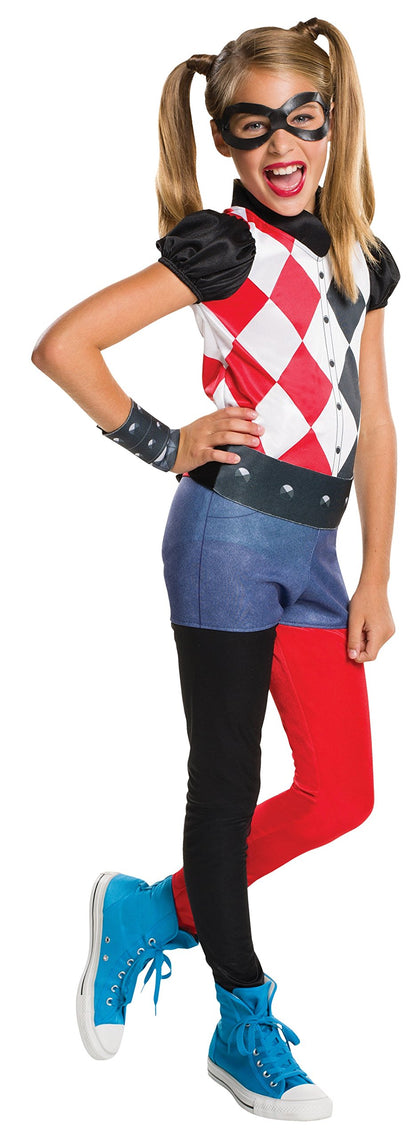 Rubie's Official DC Super Hero Girl's Harley Quinn Costume, Kids Super Villain Fancy Dress
