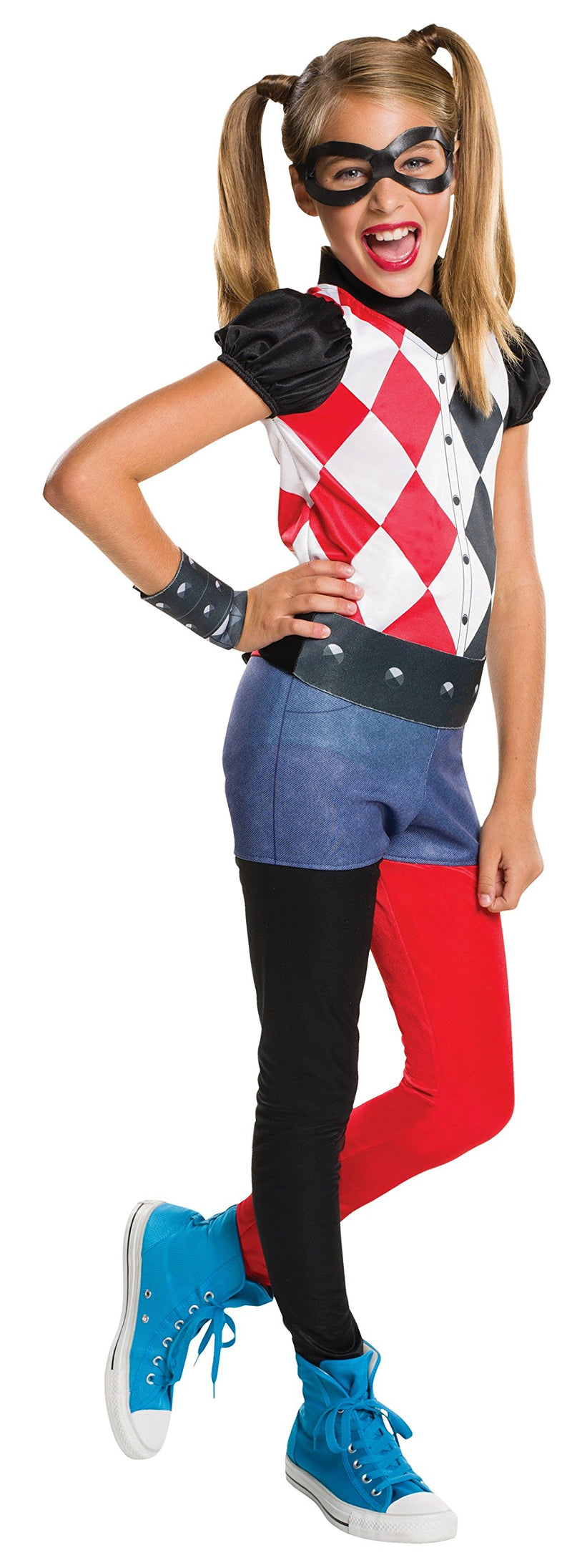 Rubie's Official DC Super Hero Girl's Harley Quinn Costume, Kids Super Villain Fancy Dress