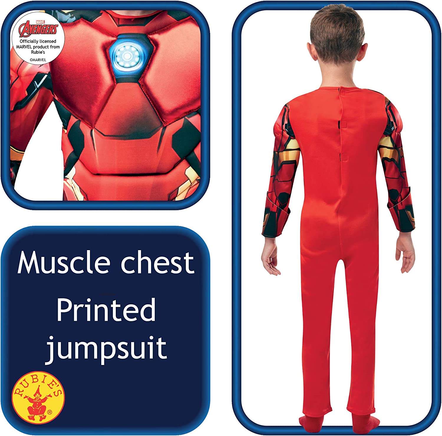Rubie’s Costume Iron Man Deluxe ufficiale Marvel Avengers Bambini (640830-S