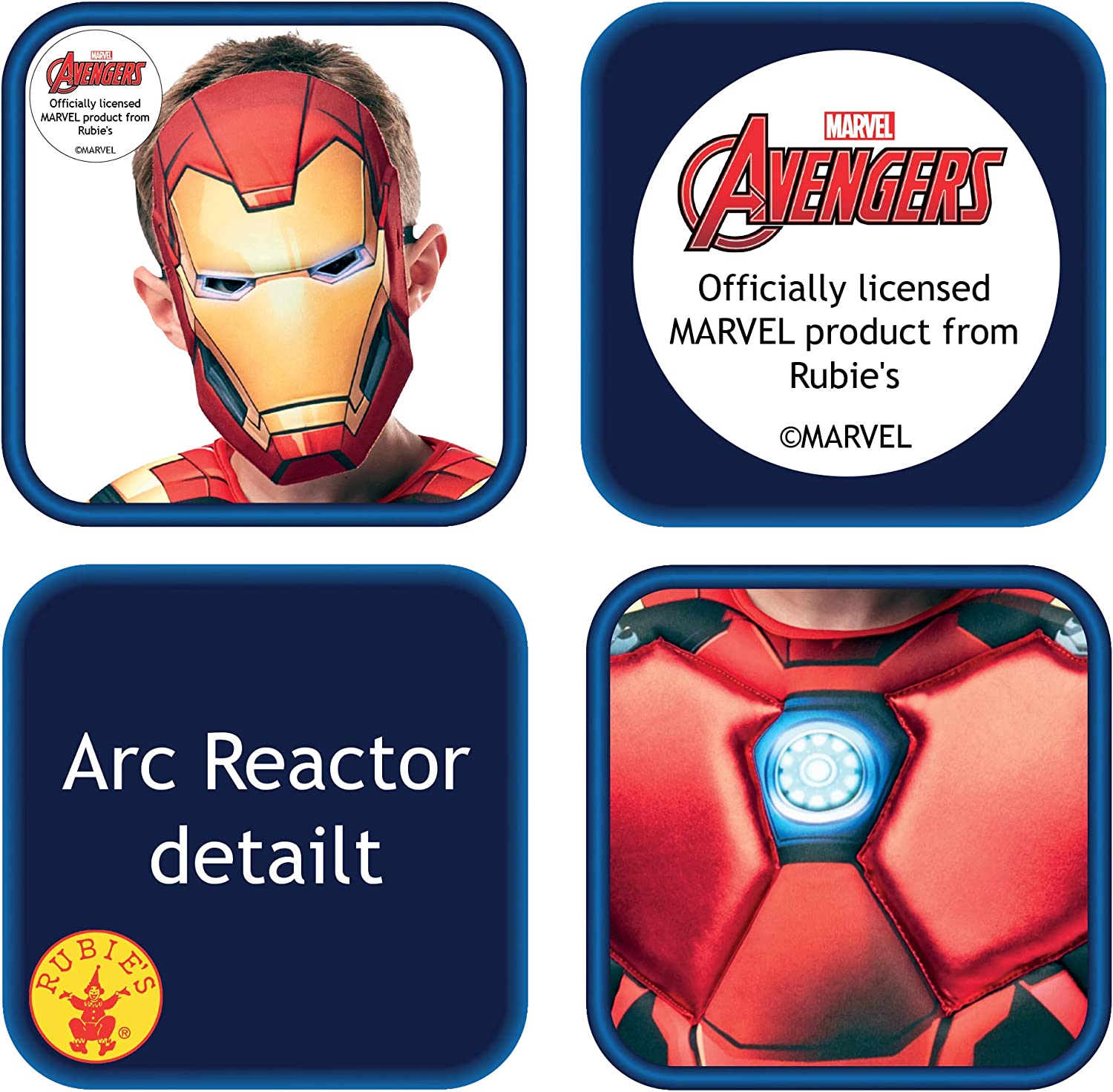 Rubie’s Costume Iron Man Deluxe ufficiale Marvel Avengers Bambini (640830-S