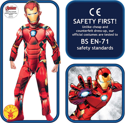 Rubie’s Costume Iron Man Deluxe ufficiale Marvel Avengers Bambini (640830-S