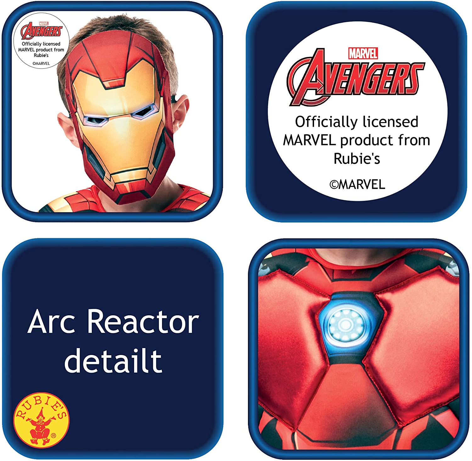 Rubies 640830L Marvel Avengers Iron Man Deluxe Child Costume, Boys, 7-8 Years, Red Halloween