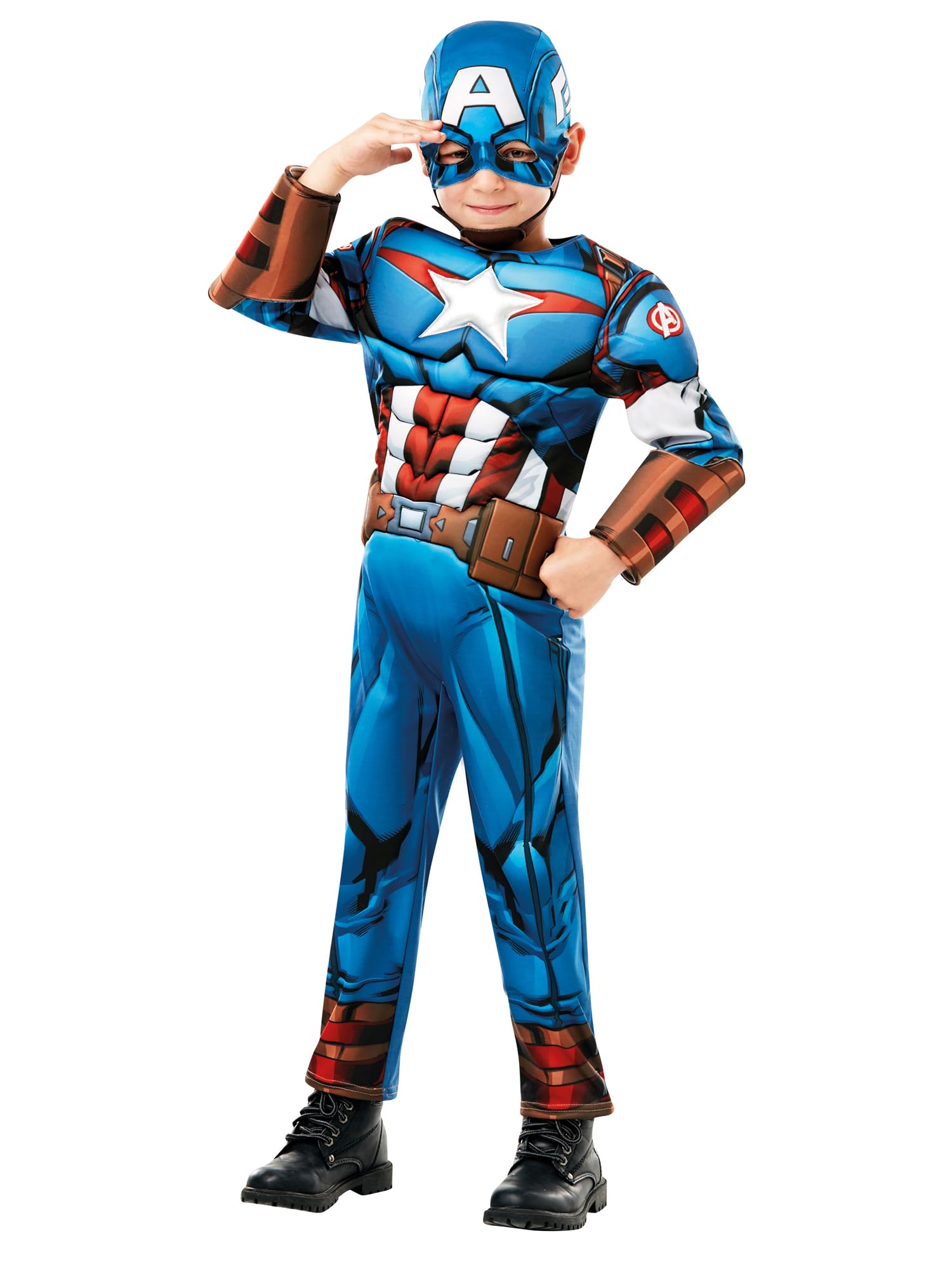 Rubie's Official Marvel Avengers Captain America Deluxe Childs Costume, Kids Superhero Fancy Dress