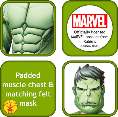 Rubie's Official Marvel Avengers Hulk Deluxe Childs Costume, Kids Superhero Fancy Dress