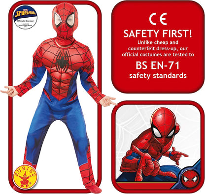 Rubie's Official Marvel Spider-Man Deluxe Childs Costume, Kids Superhero Fancy Dress