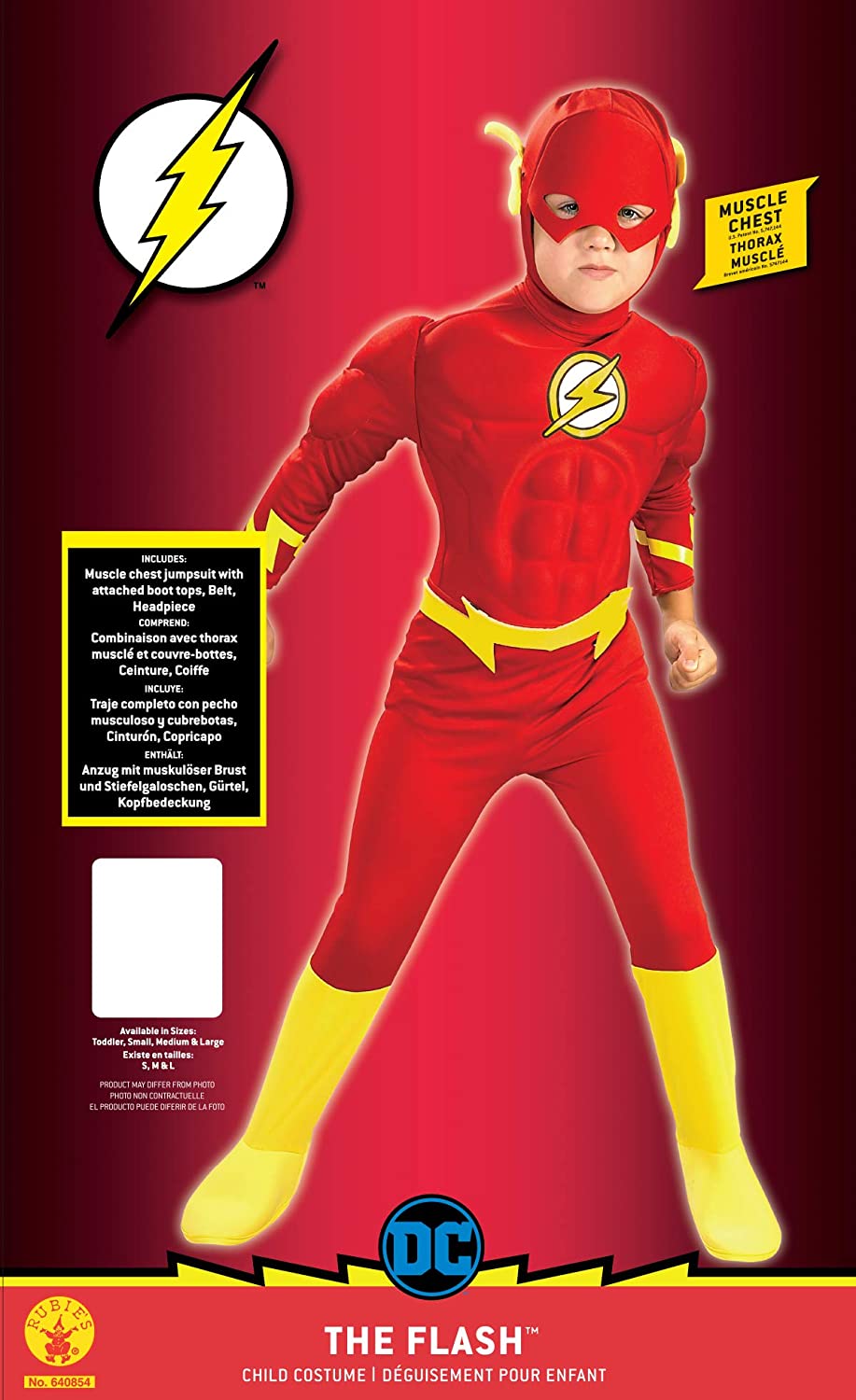 Rubie's Official DC Superhero The Flash Deluxe Child Costume, Kids Fancy Dress