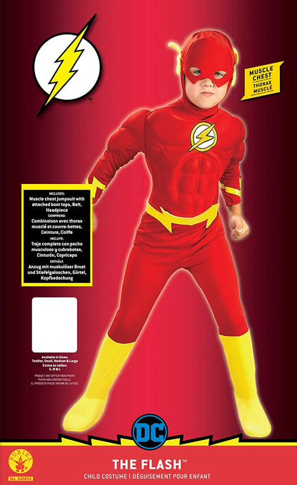 Rubie's Official DC Superhero The Flash Deluxe Child Costume, Kids Fancy Dress