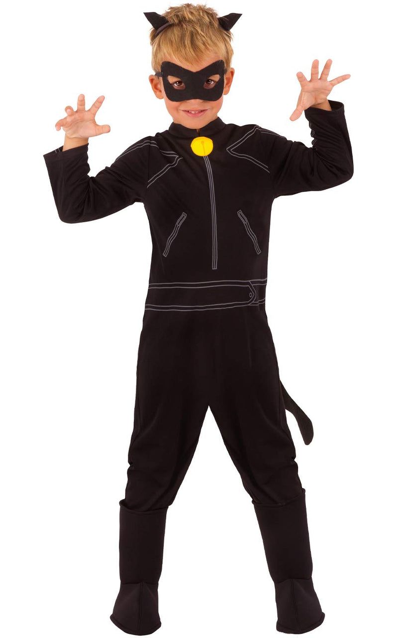 Rubie's Official Miraculous Ladybug, Cat Noir Childs Costume and Eye mask, Superhero