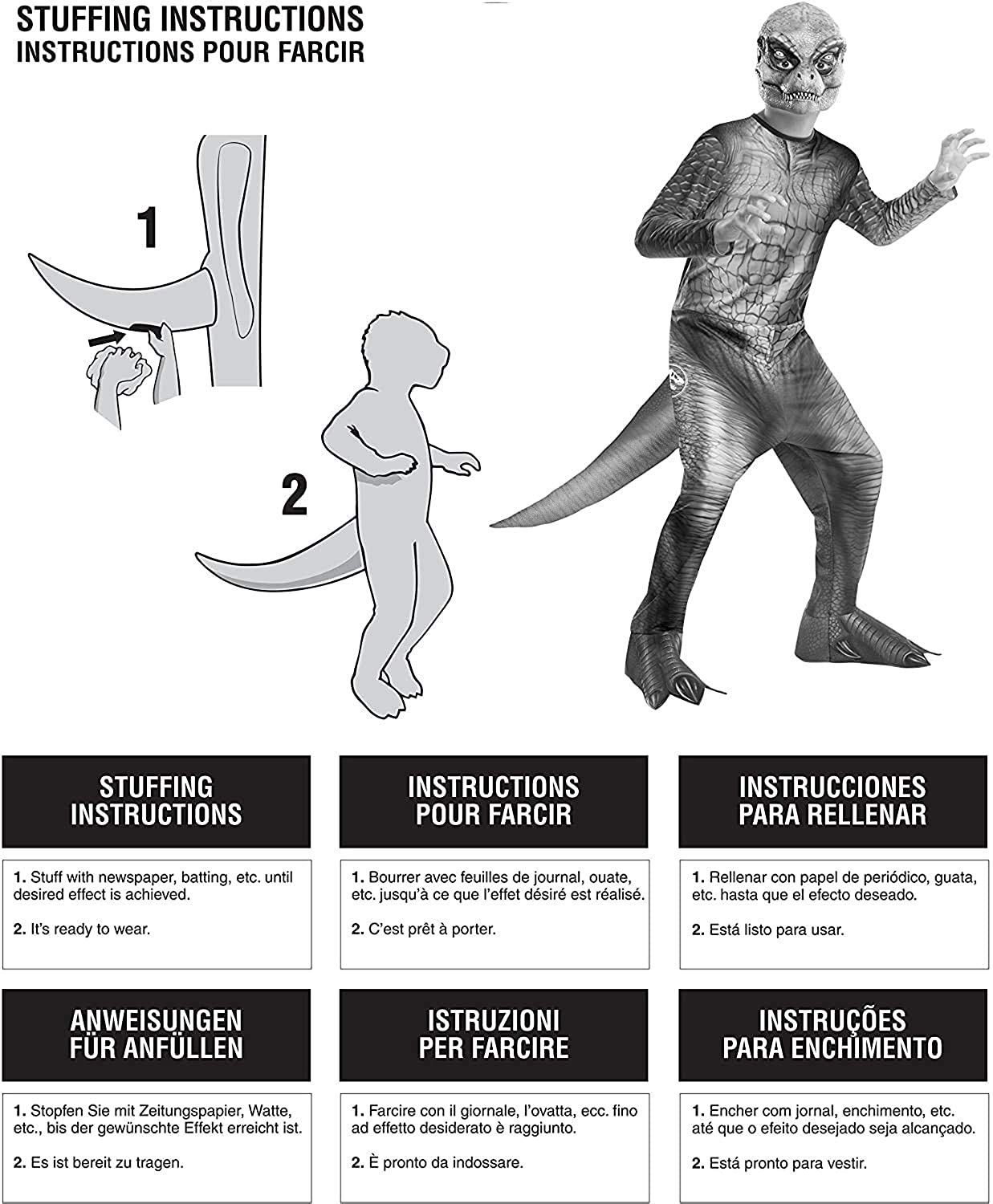 Rubie's Official Jurassic World: Fallen Kingdom Velociraptor 'Blue' Dinosaur Costume, Kids Fancy Dress