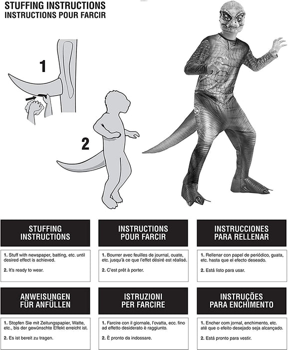 Rubie's Official Jurassic World: Fallen Kingdom Velociraptor 'Blue' Dinosaur Costume, Kids Fancy Dress