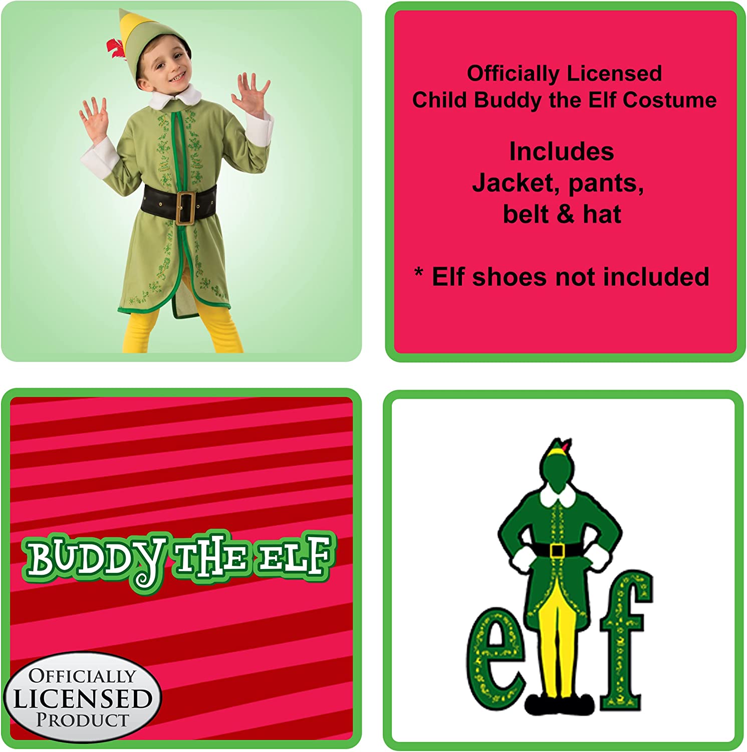 Rubie's Buddy the Elf Fancy Dress Costume for Kids