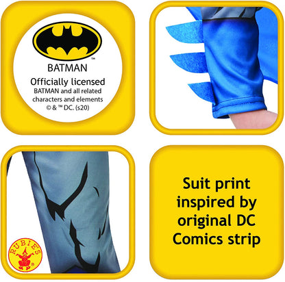 Rubie's Official Batman Comic Child's Classic Costume, Superhero Fancy Dress