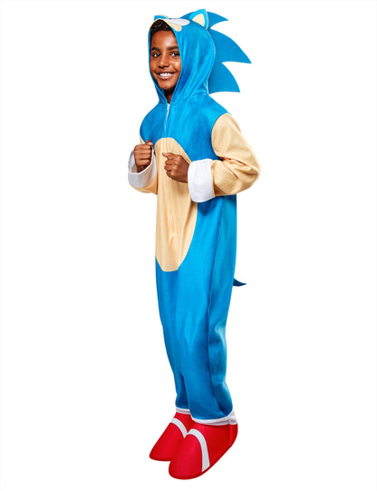 Rubies Official Sonic The Hedgehog Oversized Child Costume Jumpsuit, Kids Fancy Dress Halloween
