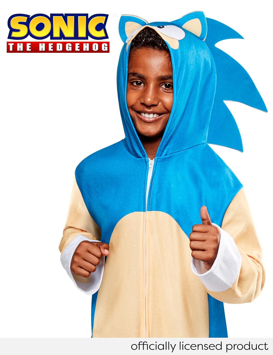 Rubies Official Sonic The Hedgehog Oversized Child Costume Jumpsuit, Kids Fancy Dress Halloween