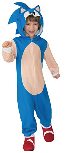 Rubies Official Sonic The Hedgehog Oversized Child Costume Jumpsuit, Kids Fancy Dress Halloween