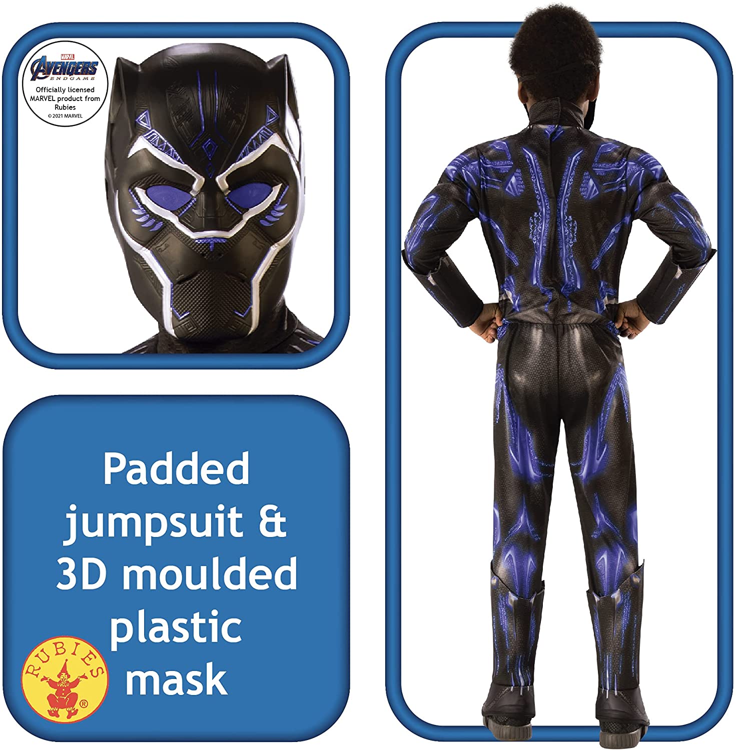 Rubie's Official Avengers Black Panther Battle Suit, Deluxe Child Costume