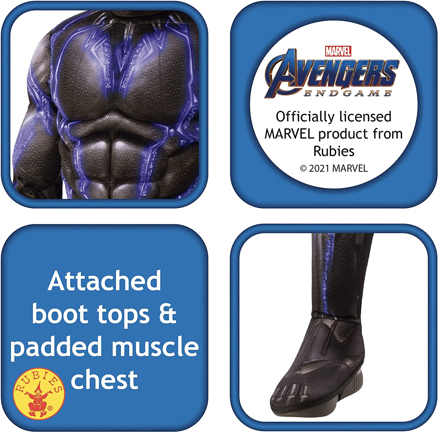 Rubie's Official Avengers Black Panther Battle Suit, Deluxe Child Costume