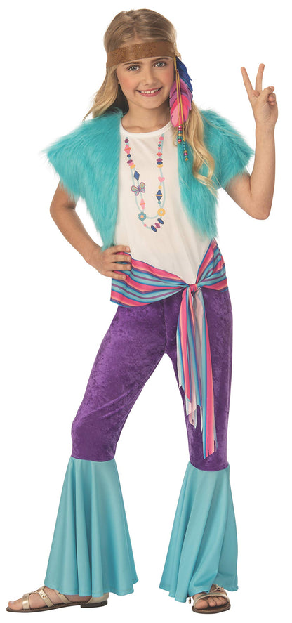 Bristol Novelty Hippy Girl Costume, Kids Fancy Dress