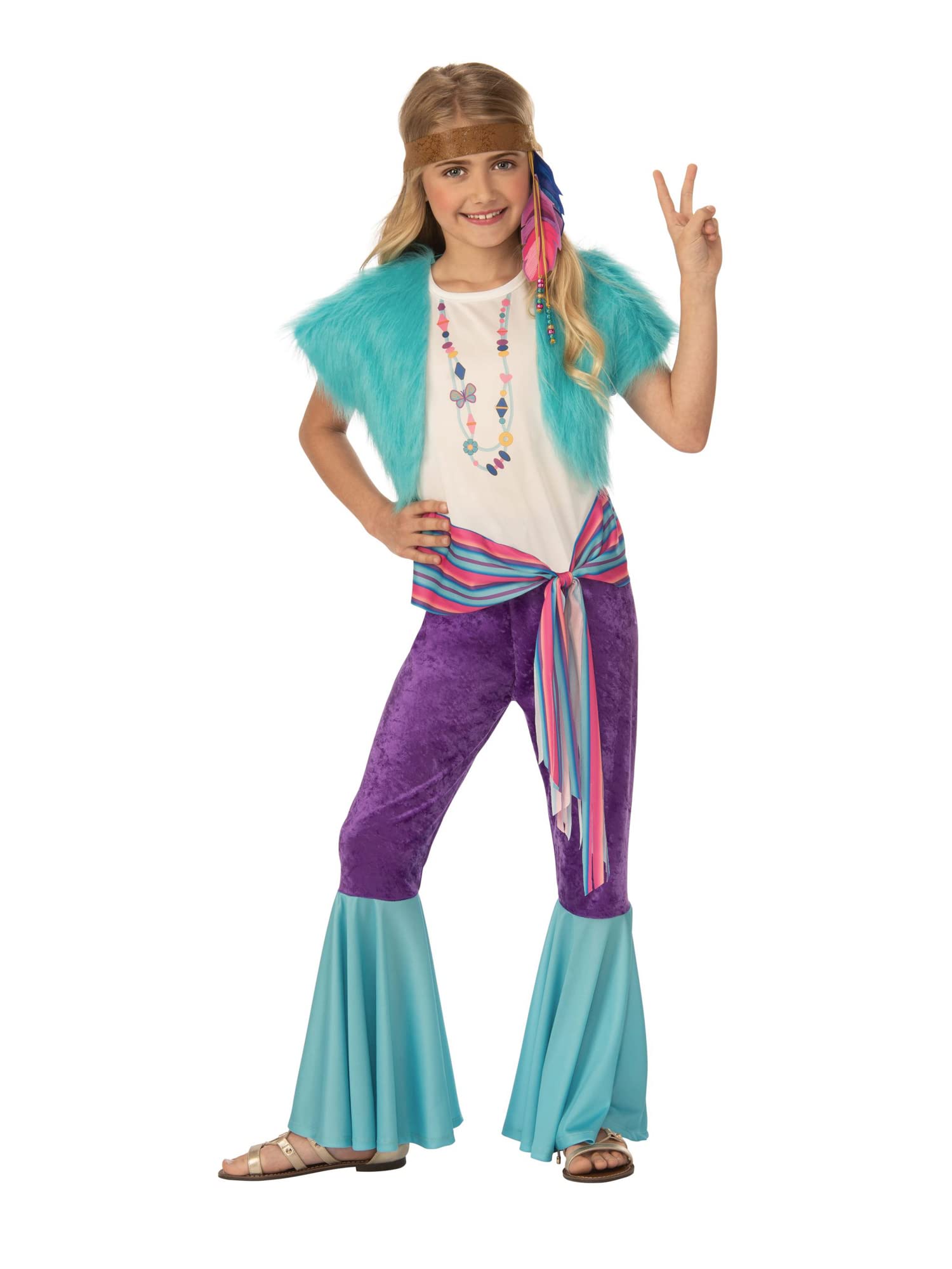 Bristol Novelty Hippy Girl Costume, Kids Fancy Dress