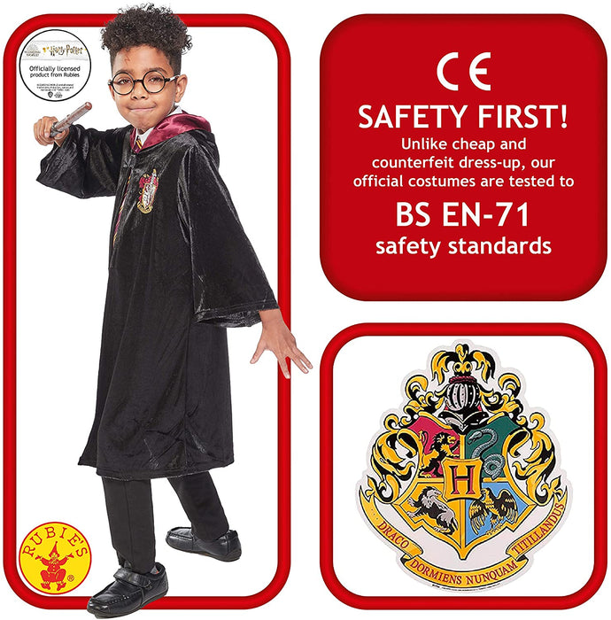 Rubie's Official Harry Potter Gryffindor Deluxe Robe Childs Costume, Kids Fancy Dress