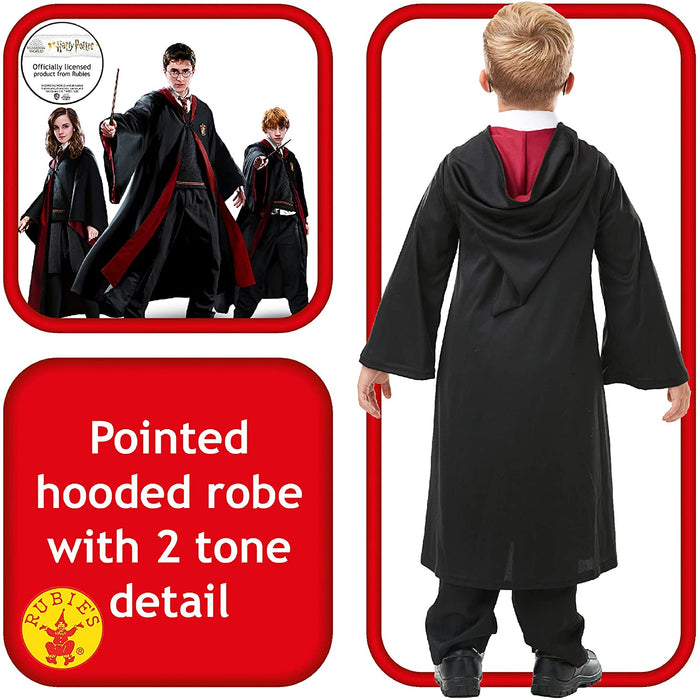 Rubie's Official Harry Potter Gryffindor Deluxe Robe Childs Costume, Kids Fancy Dress