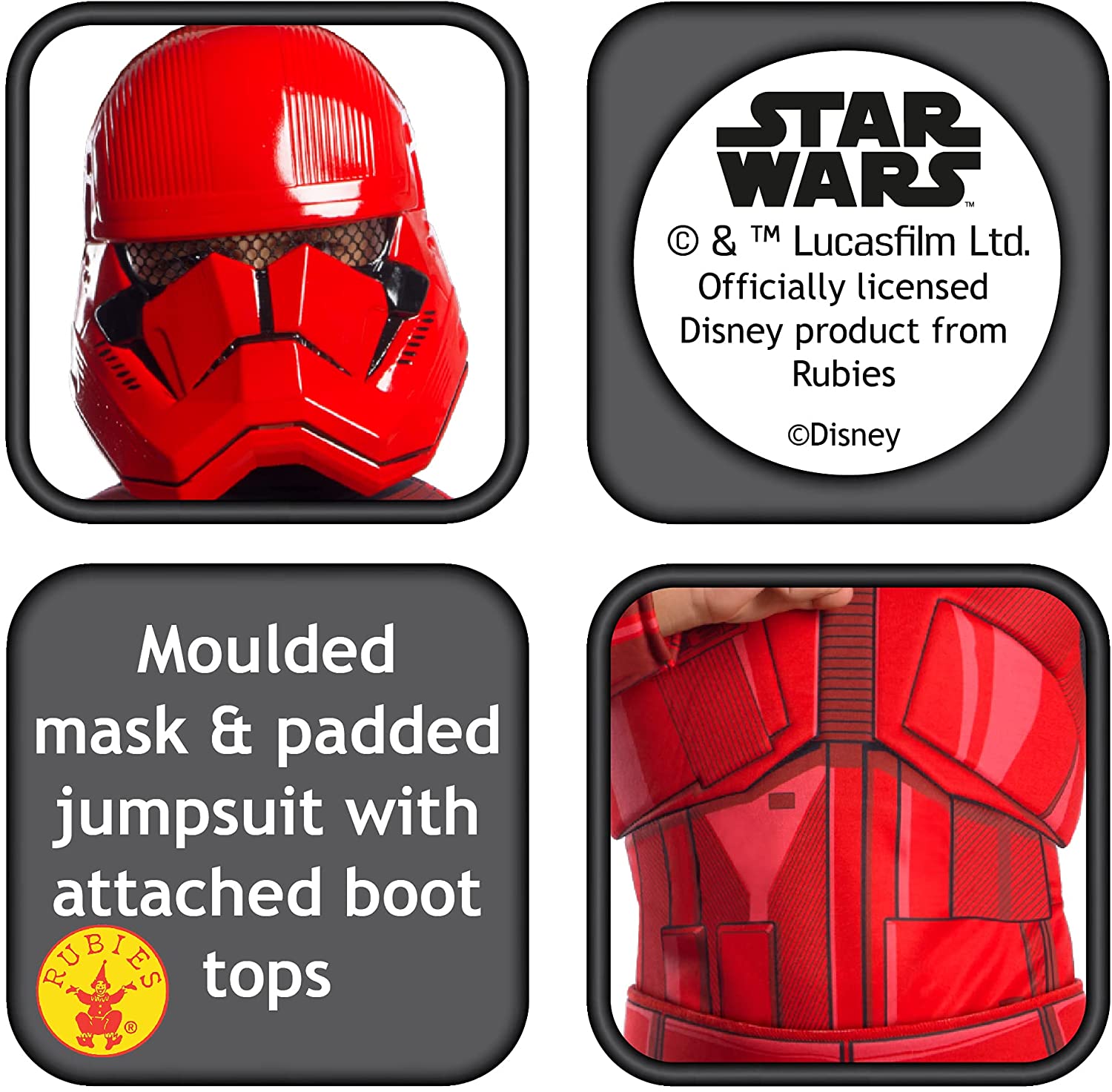 Rubie's Official Disney Star Wars Ep 9 Red Stormtrooper Deluxe Child Costume, Kids Fancy Dress