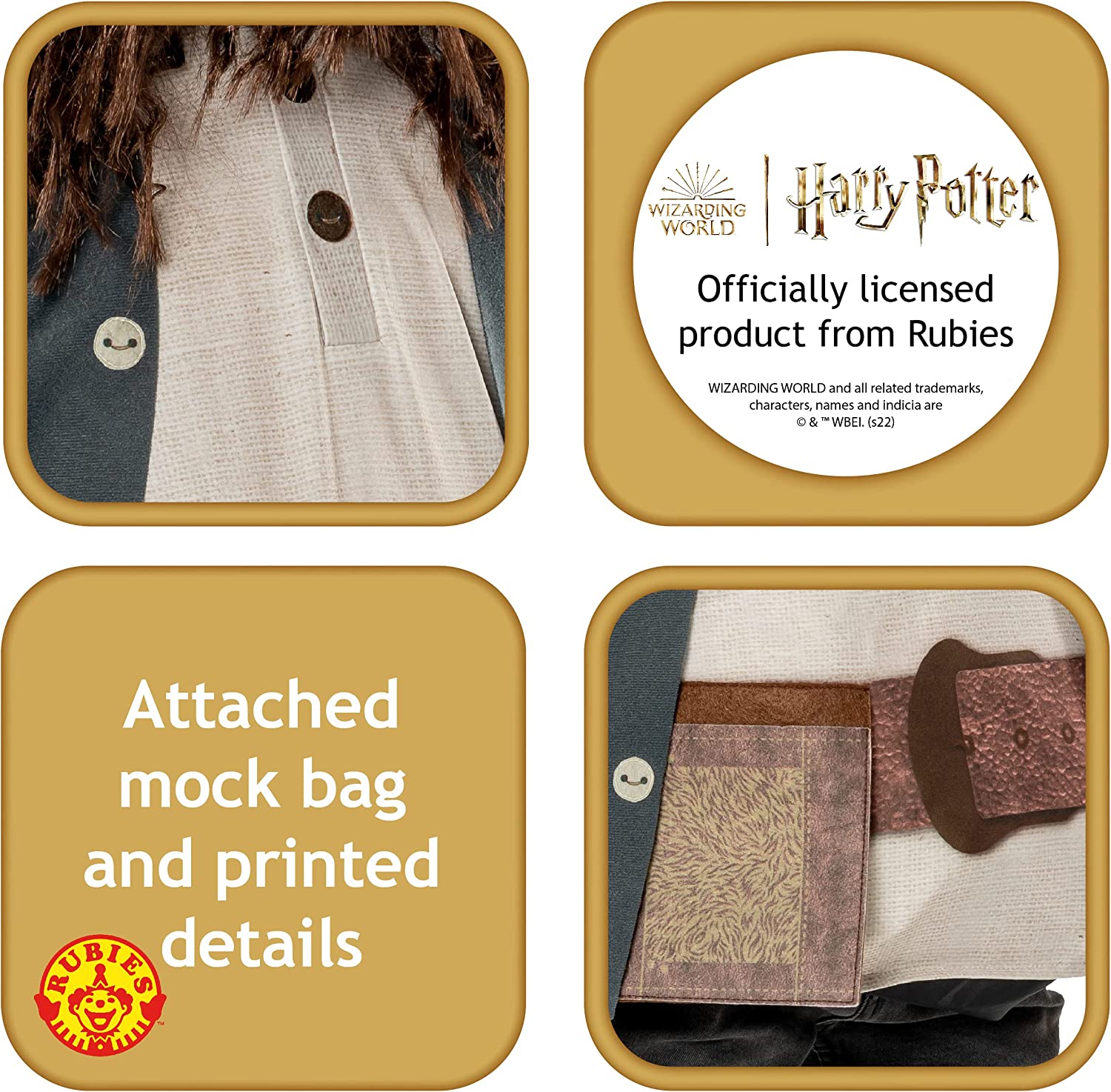 Rubies Official Harry Potter Deluxe Hagrid Child Costume, Kids Fancy Dress