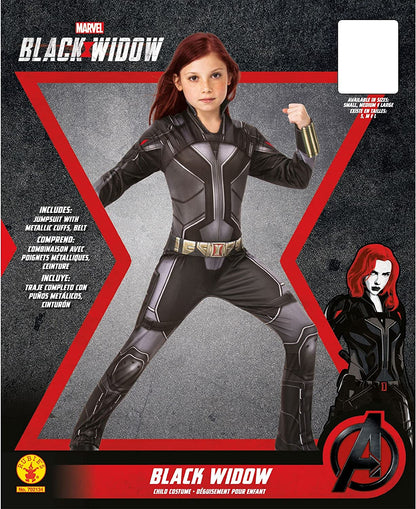 Rubies Official Marvel Black Widow Movie Classic Costume, Childs Superhero Kids Fancy Dress Halloween