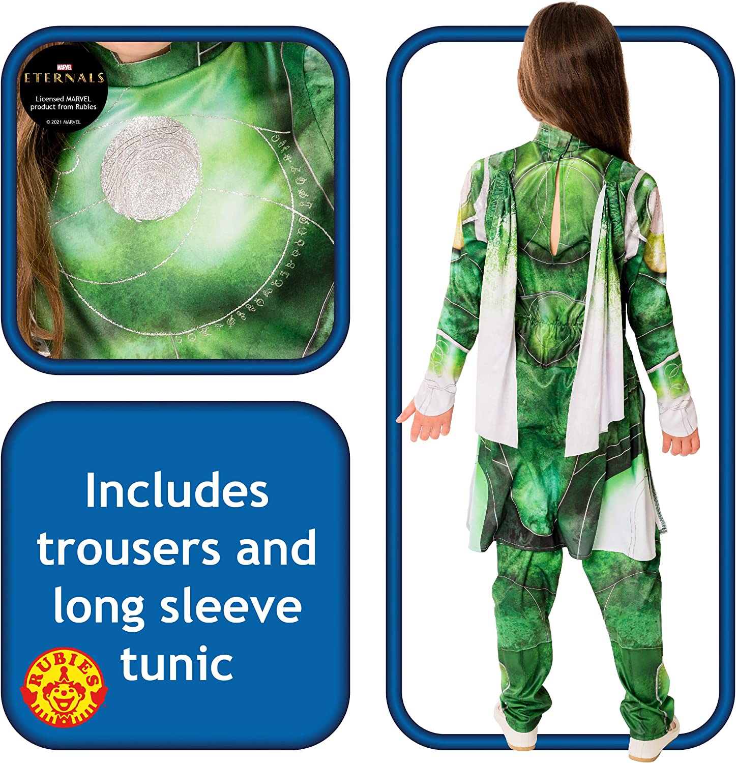 Rubies Official Disney Marvel Eternals Sersi Deluxe Child Costume, Kids Fancy Dress