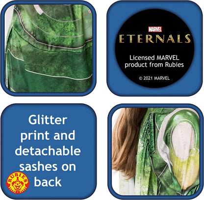 Rubies Official Disney Marvel Eternals Sersi Deluxe Child Costume, Kids Fancy Dress
