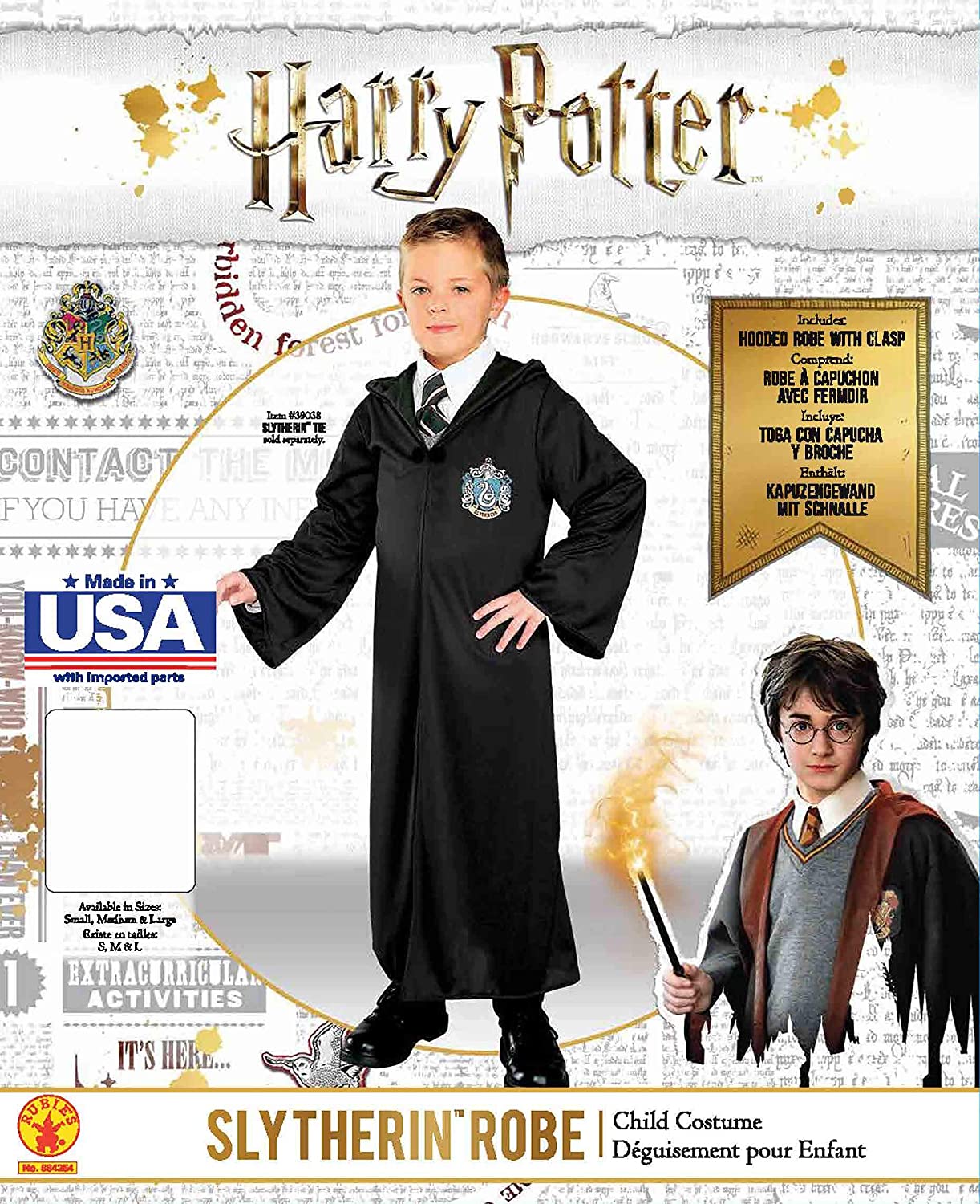 Rubies 884254-S Kostüm für Kinder, „Slytherin“-Umhang aus „Harry Potter), Größe S