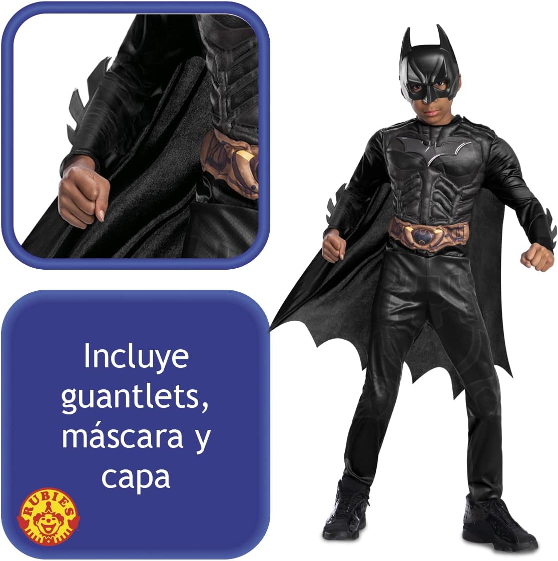 Rubie's Official DC Batman The Dark Knight Child's Costume, Superhero Fancy Dress Halloween