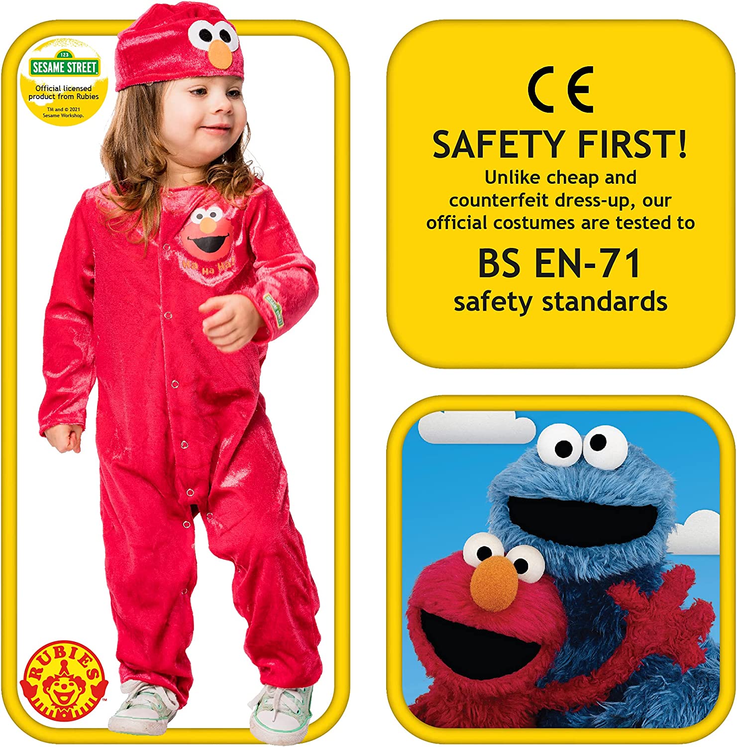 Rubies Official Sesame Street Baby Elmo Costume, Baby Fancy Dress