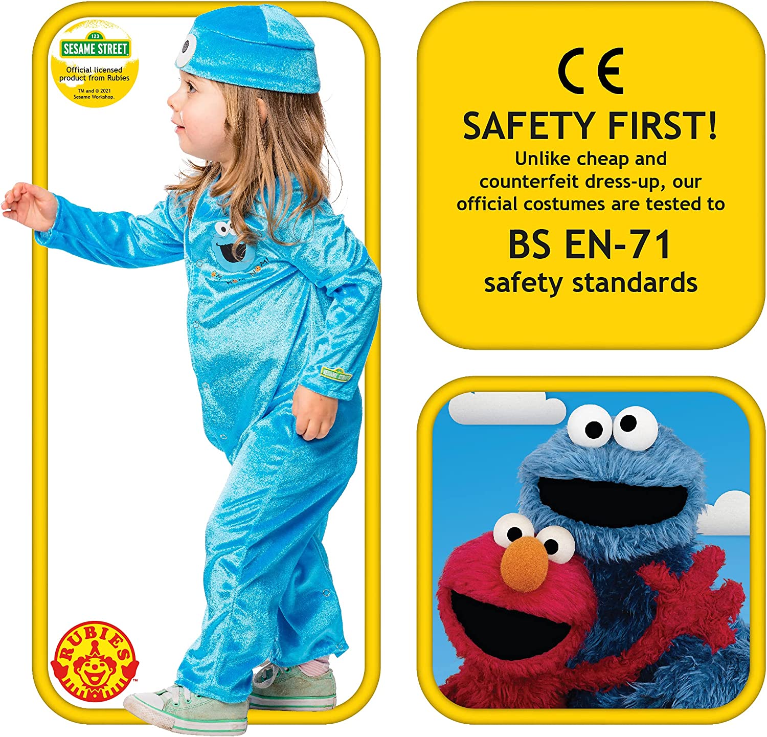 Rubies Official Sesame Street Baby Cookie Monster Costume, Baby Fancy Dress