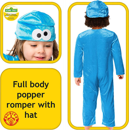 Rubies Official Sesame Street Baby Cookie Monster Costume, Baby Fancy Dress